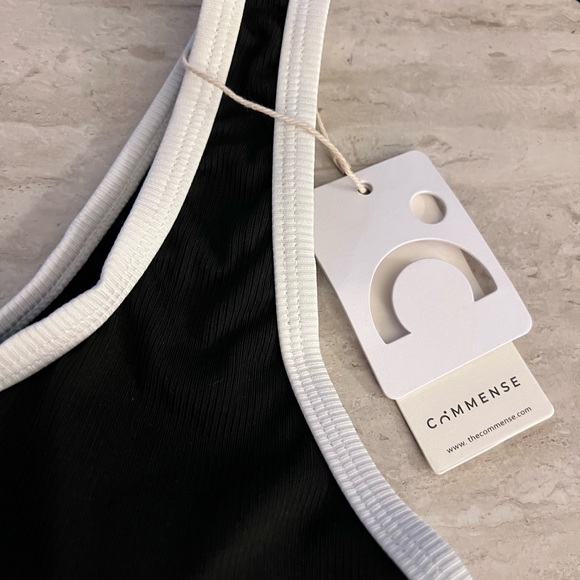 NWT- Commense Contrast Binding Bikini Set. Size Large. Black and white. - Picture 5 of 7